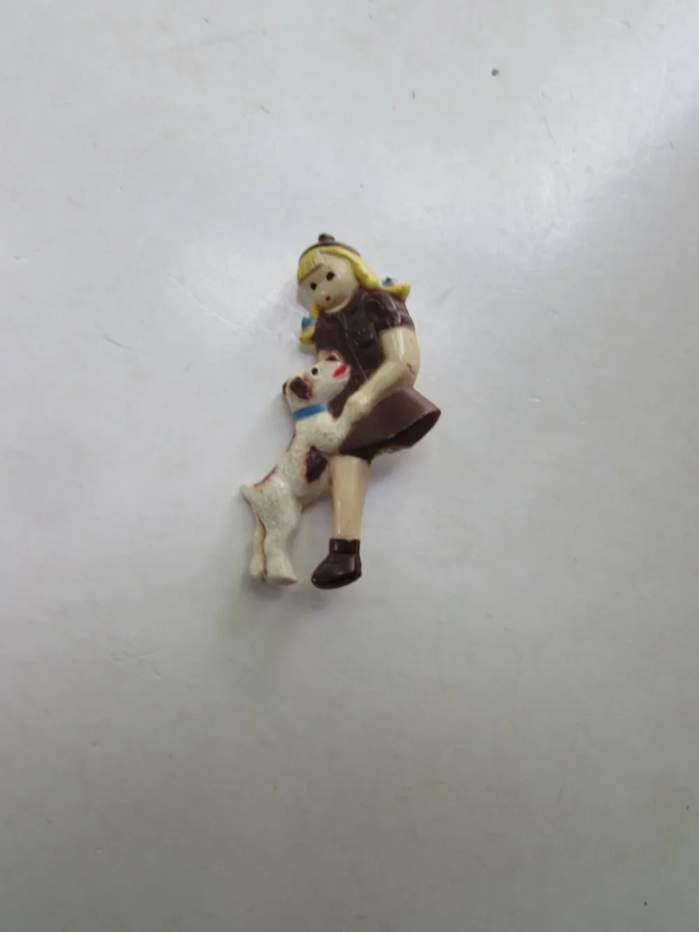 Vintage Brownie Scout & Dog Pin
